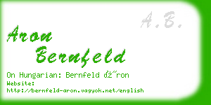 aron bernfeld business card